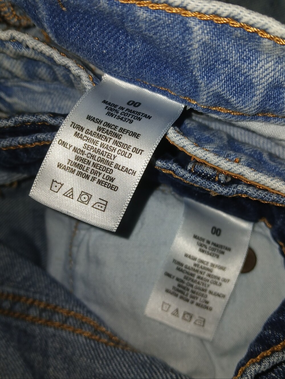 Aero High Rise Curvy Mom Shorts 2 Pairs Light And Dark Blue - Picture 3 of 4